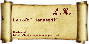Laukó Manassé névjegykártya